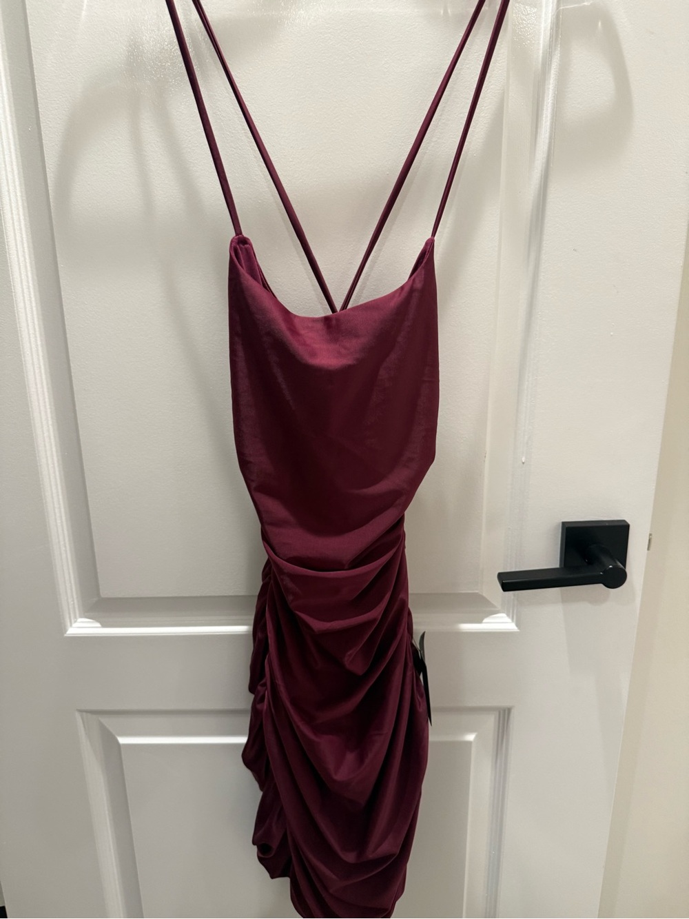 Lulu's Strapless Ruched Slip Dress - Burgundy